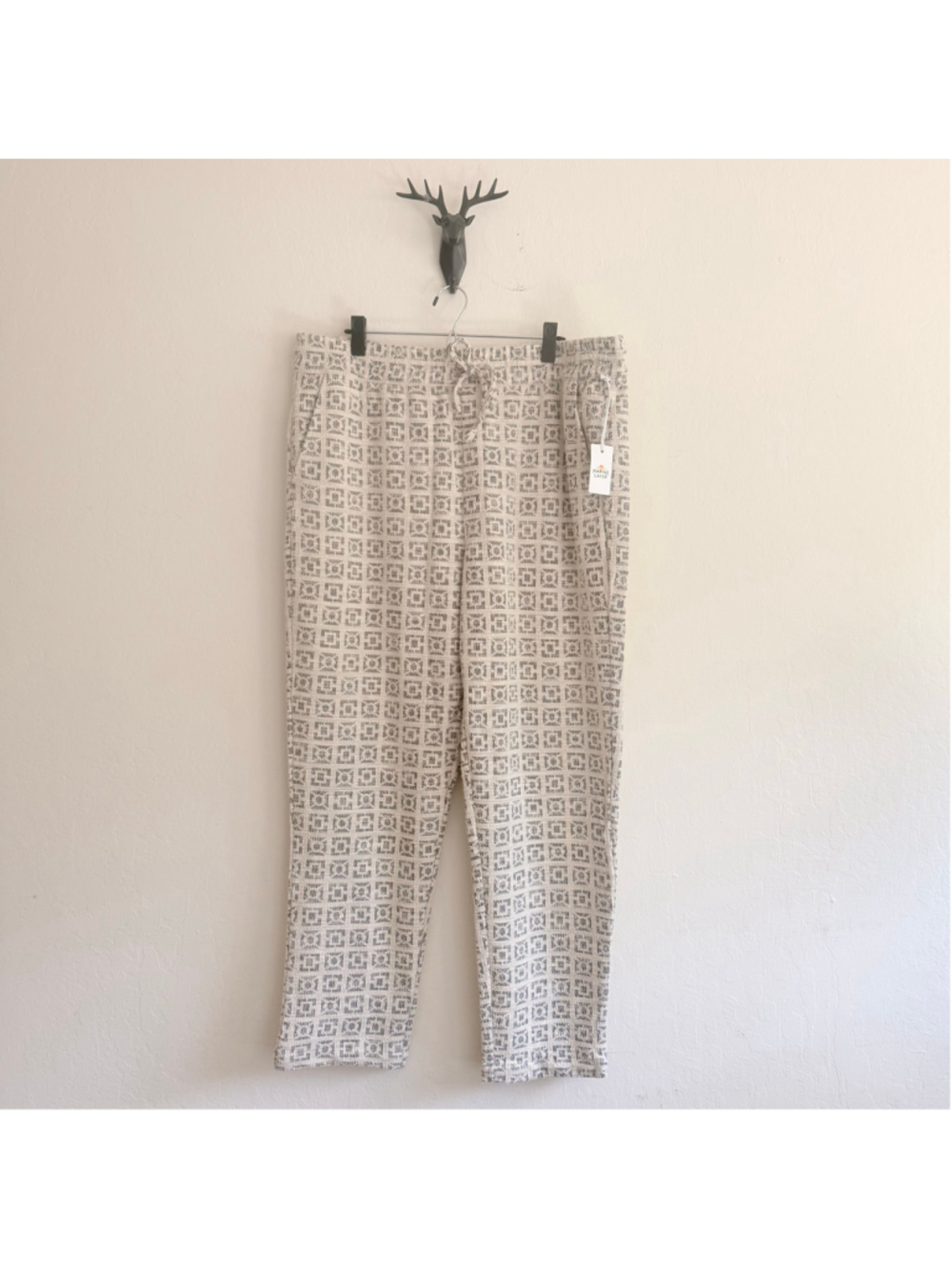 Men’s Marine Layer Archive Cam Jacquard Pants, 2X, Beige and Grey NWT